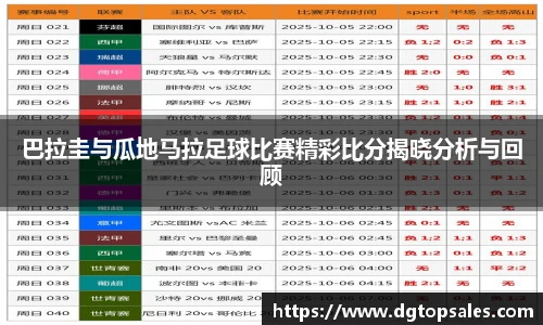 巴拉圭与瓜地马拉足球比赛精彩比分揭晓分析与回顾